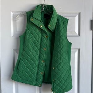 Cynthia Rowley Emerald Quilted Vest with Gold Buttons